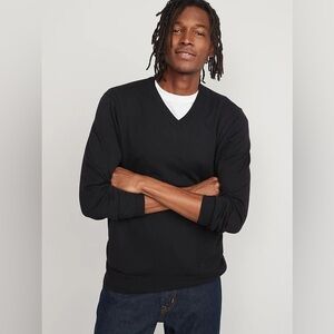 NWOT! Black V-Neck Sweater for Men - Size Large